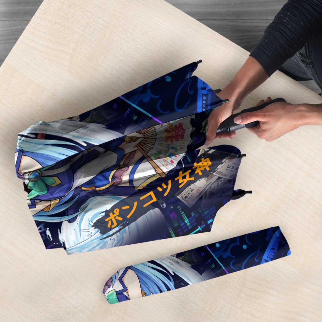 Aqua Axis Order High Priestess Umbrella Retro Anime RPG Interface Style