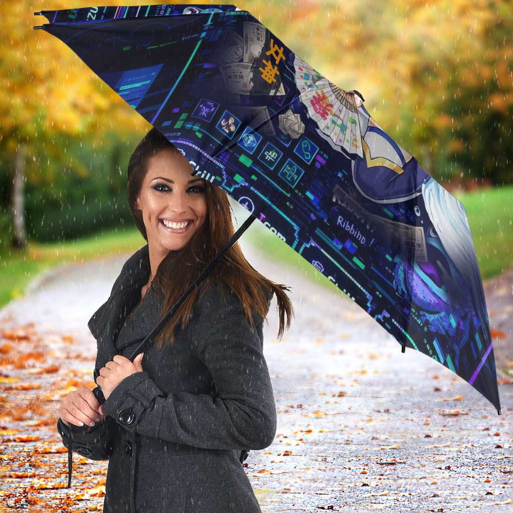 Aqua Axis Order High Priestess Umbrella Retro Anime RPG Interface Style