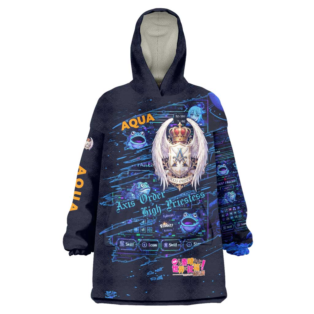Aqua Axis Order High Priestess Wearable Blanket Hoodie Retro Anime RPG Interface Style