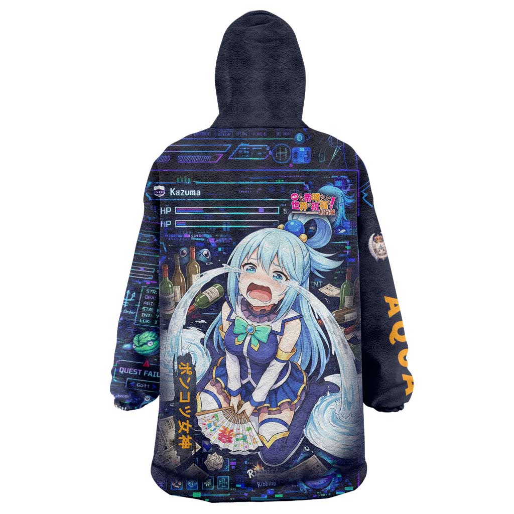 Aqua Axis Order High Priestess Wearable Blanket Hoodie Retro Anime RPG Interface Style