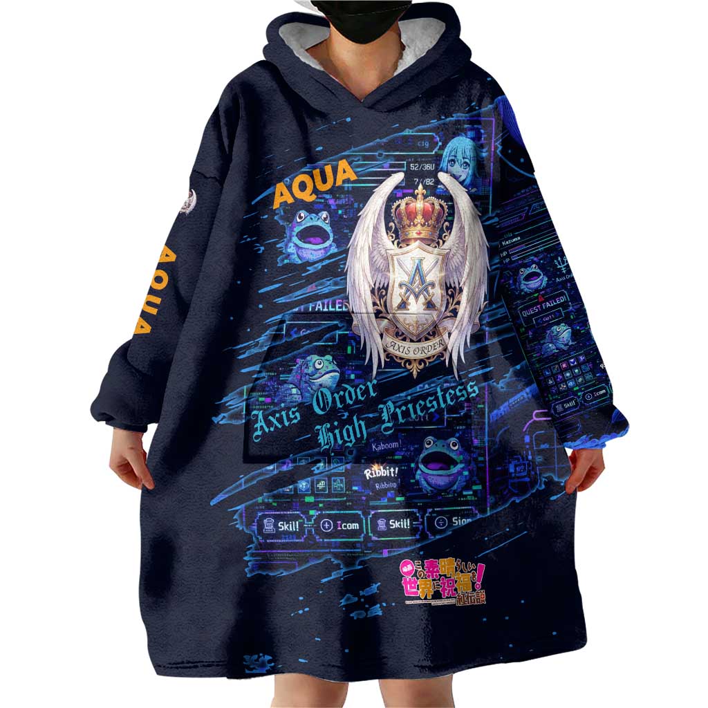 Aqua Axis Order High Priestess Wearable Blanket Hoodie Retro Anime RPG Interface Style