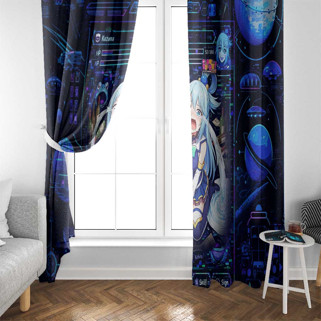 Aqua Axis Order High Priestess Window Curtain Retro Anime RPG Interface Style