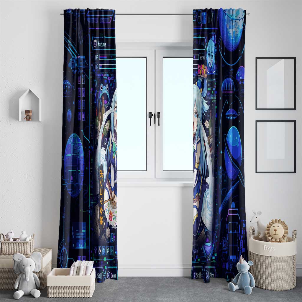 Aqua Axis Order High Priestess Window Curtain Retro Anime RPG Interface Style