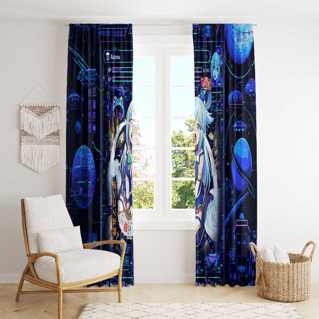 Aqua Axis Order High Priestess Window Curtain Retro Anime RPG Interface Style
