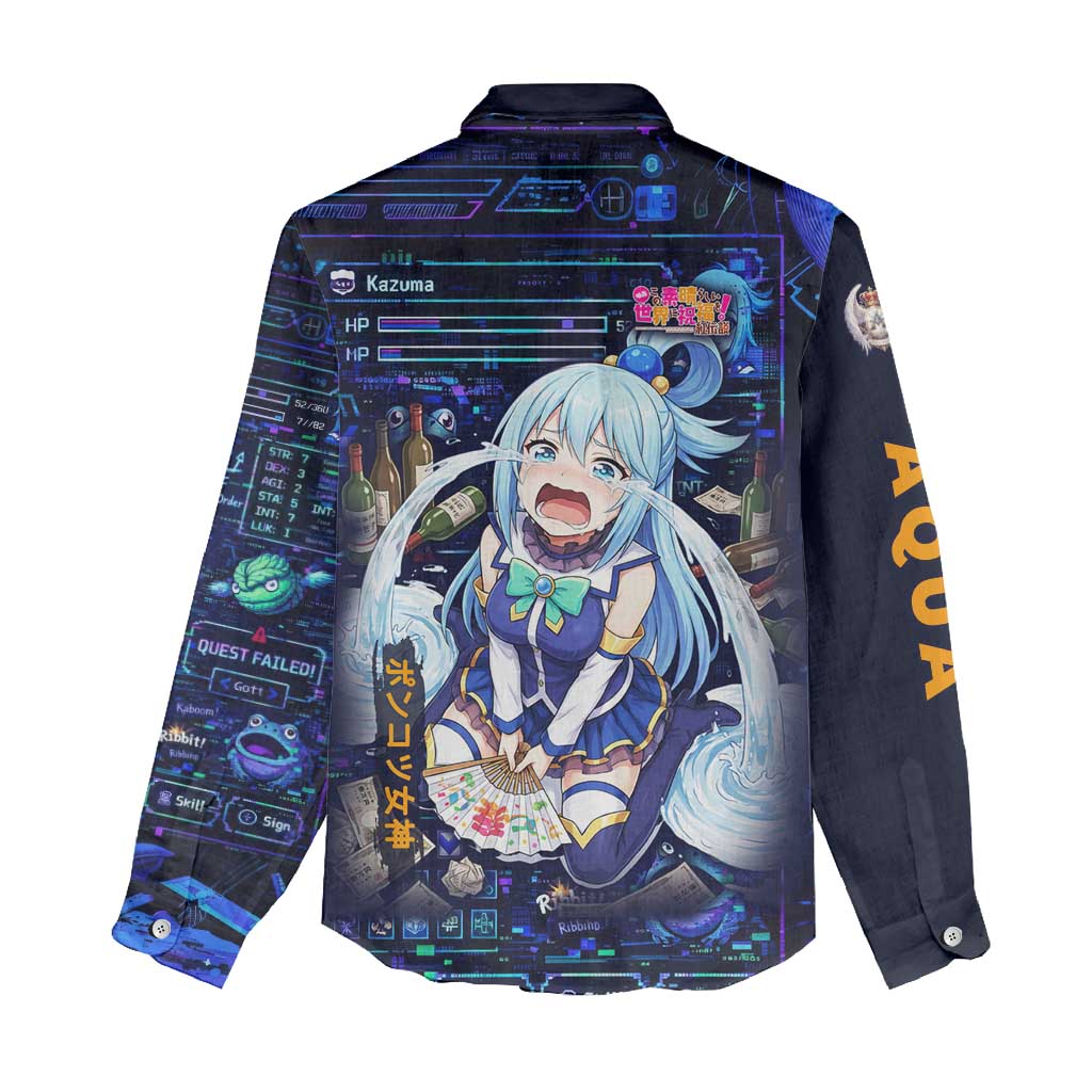 Aqua Axis Order High Priestess Women Casual Shirt Retro Anime RPG Interface Style