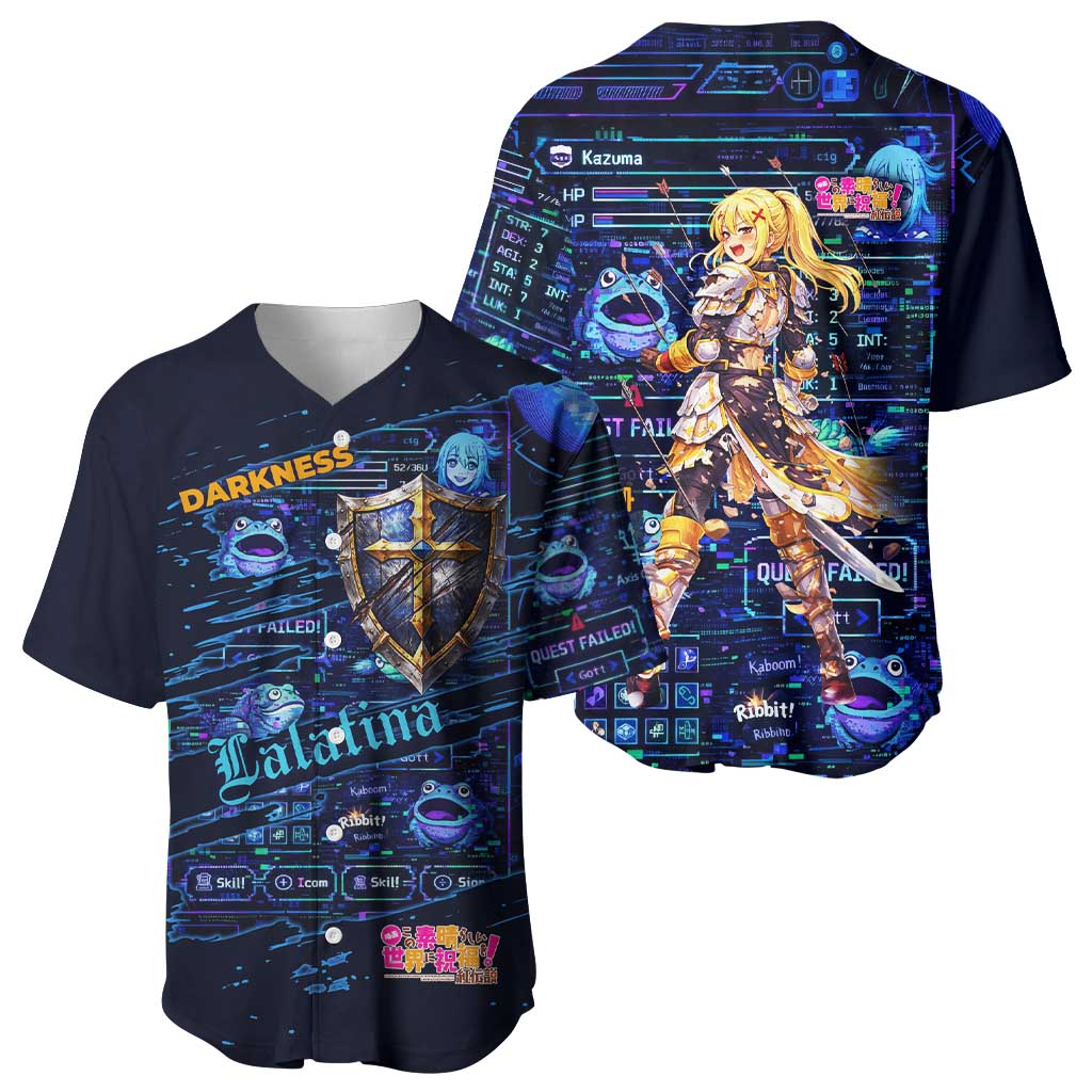 Darkness Lalatina Baseball Jersey Retro Anime RPG Interface Style