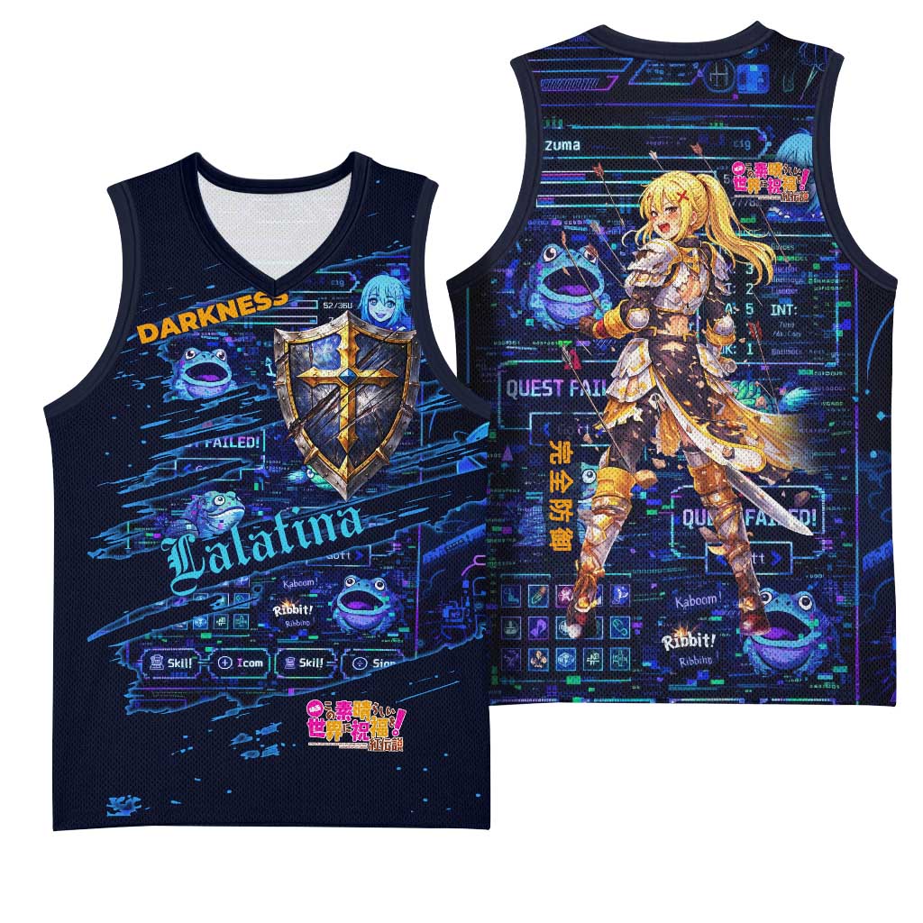 Darkness Lalatina Basketball Jersey Retro Anime RPG Interface Style