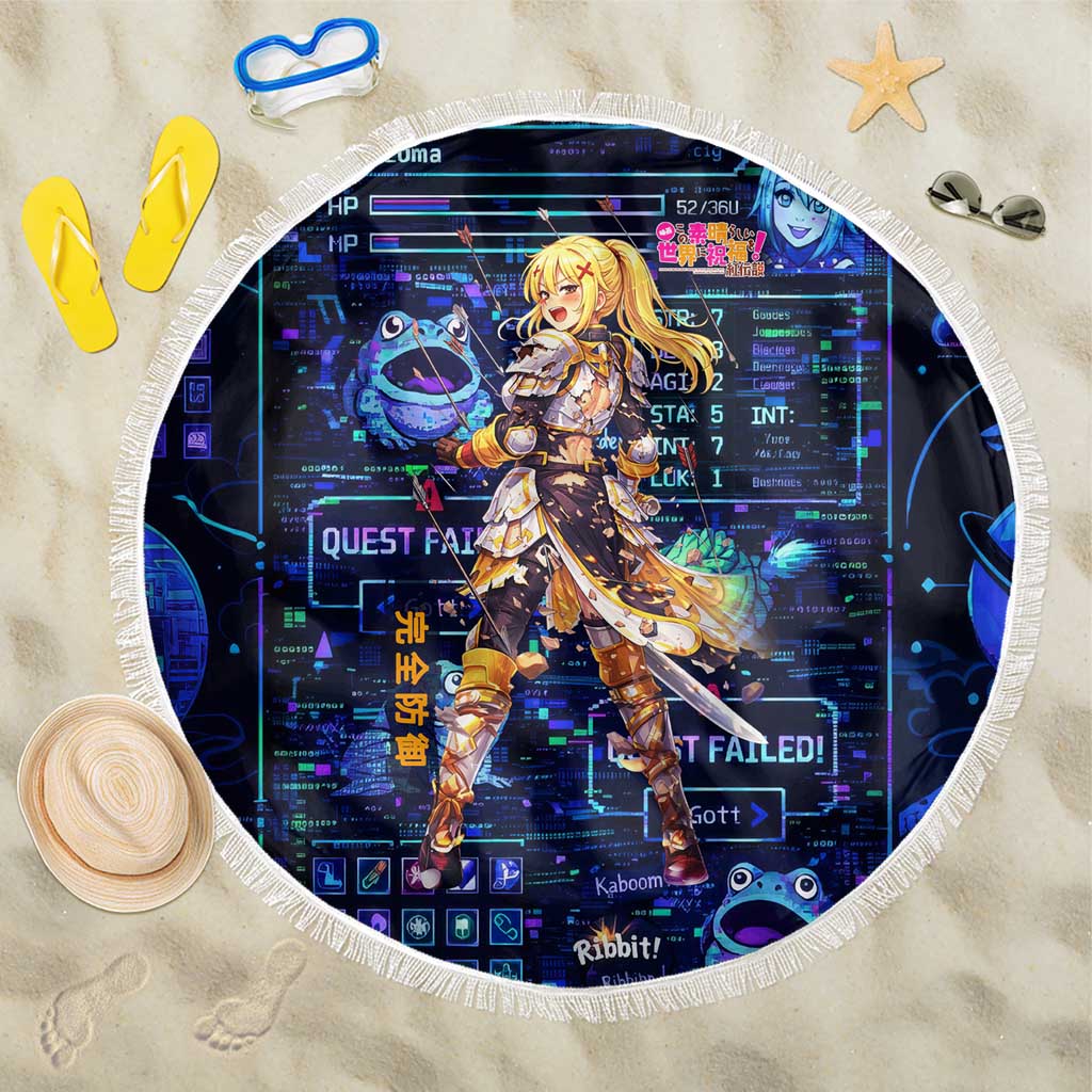 Darkness Lalatina Beach Blanket Retro Anime RPG Interface Style