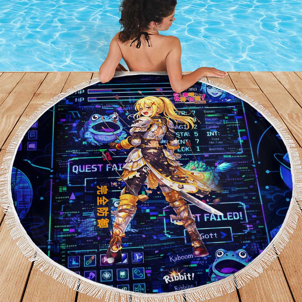 Darkness Lalatina Beach Blanket Retro Anime RPG Interface Style
