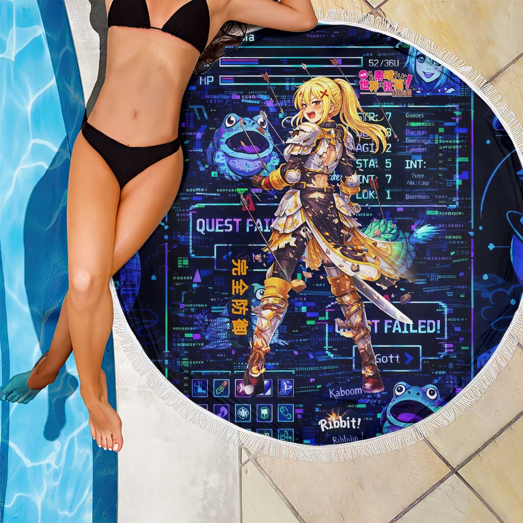 Darkness Lalatina Beach Blanket Retro Anime RPG Interface Style