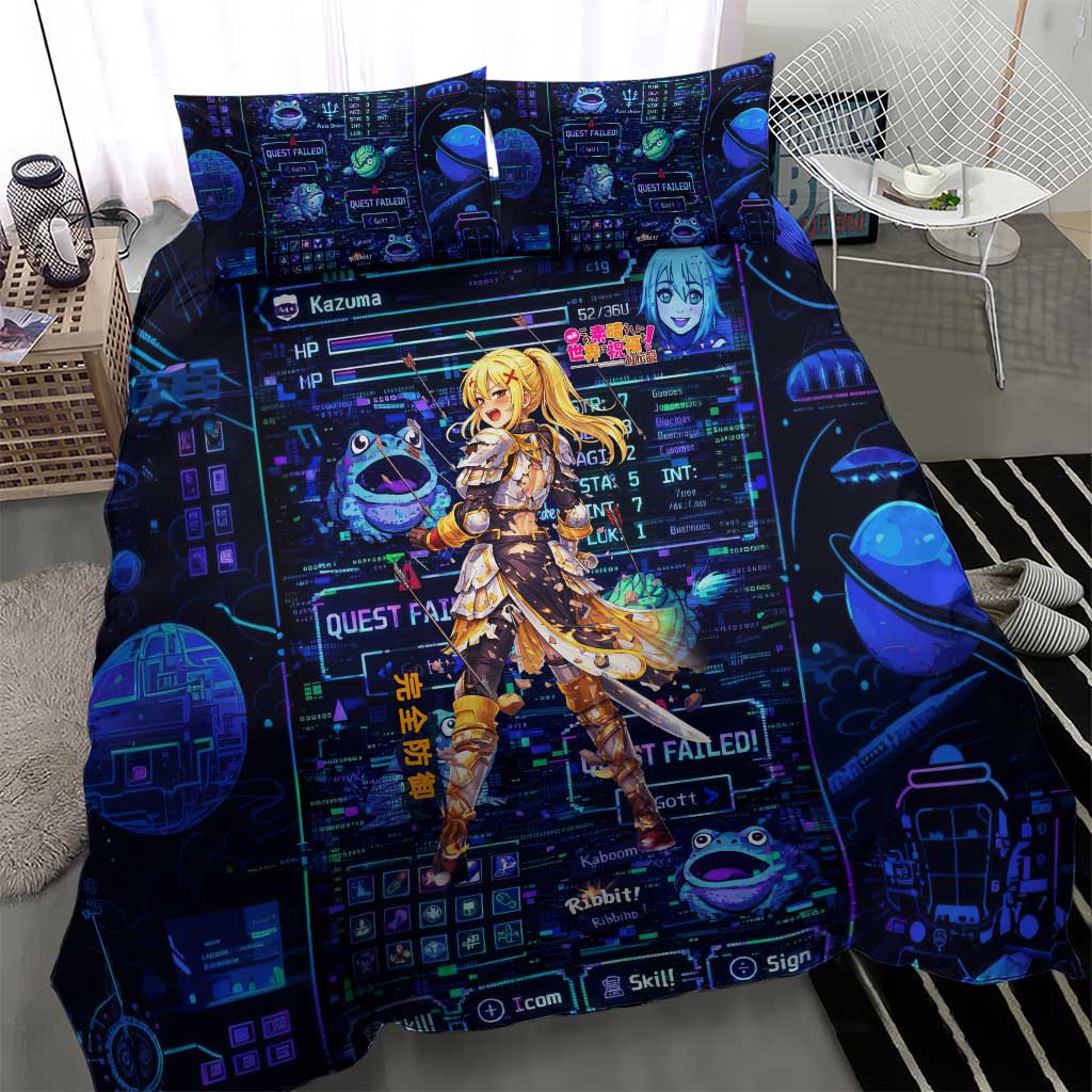 Darkness Lalatina Bedding Set Retro Anime RPG Interface Style
