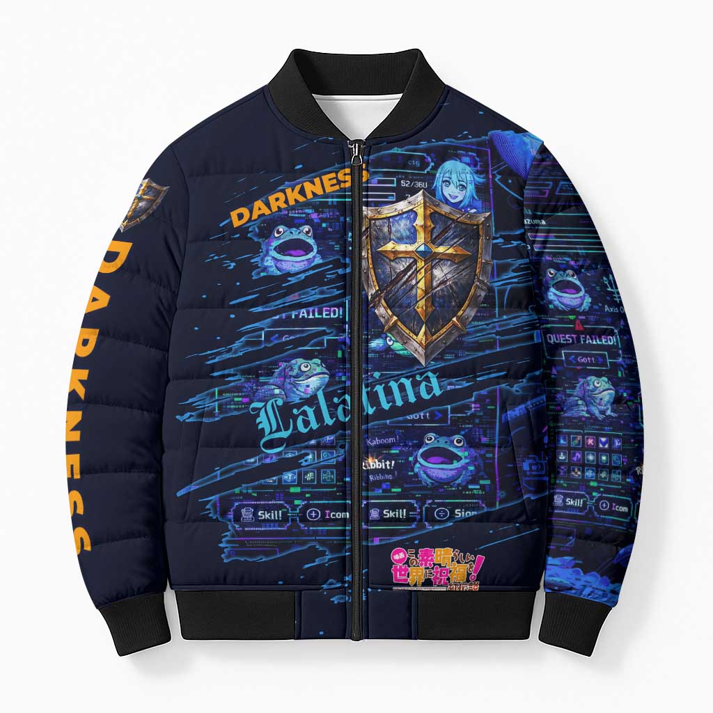 Darkness Lalatina Bomber Puffer Jacket Retro Anime RPG Interface Style