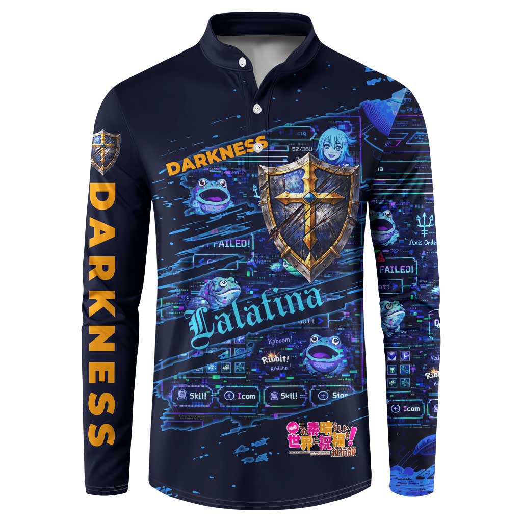 Darkness Lalatina Button Sweatshirt Retro Anime RPG Interface Style