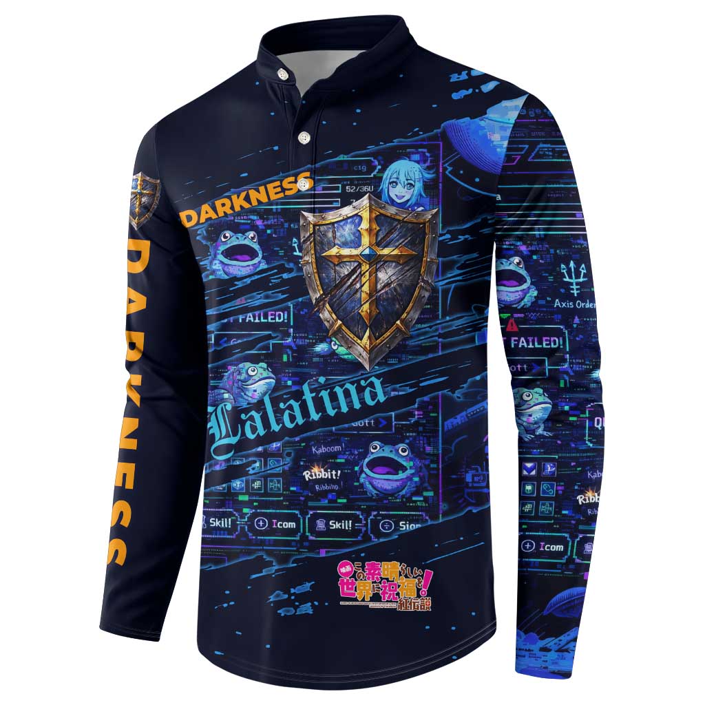 Darkness Lalatina Button Sweatshirt Retro Anime RPG Interface Style