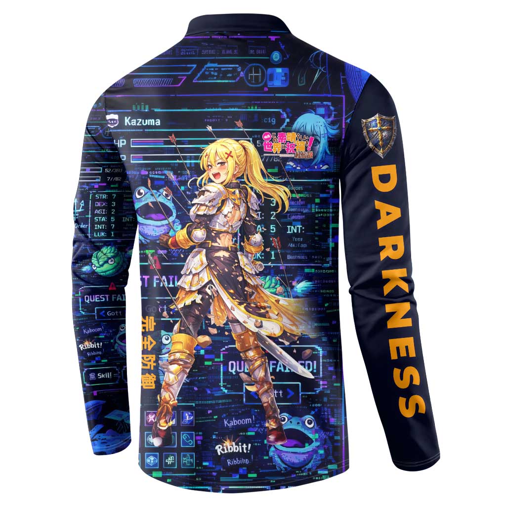 Darkness Lalatina Button Sweatshirt Retro Anime RPG Interface Style
