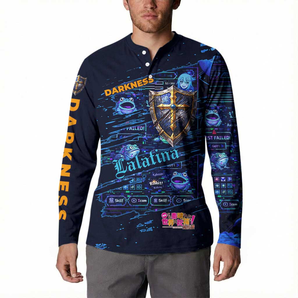 Darkness Lalatina Button Sweatshirt Retro Anime RPG Interface Style