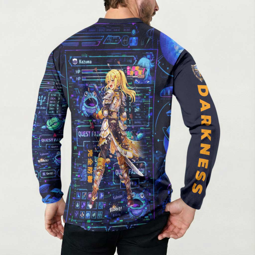 Darkness Lalatina Button Sweatshirt Retro Anime RPG Interface Style
