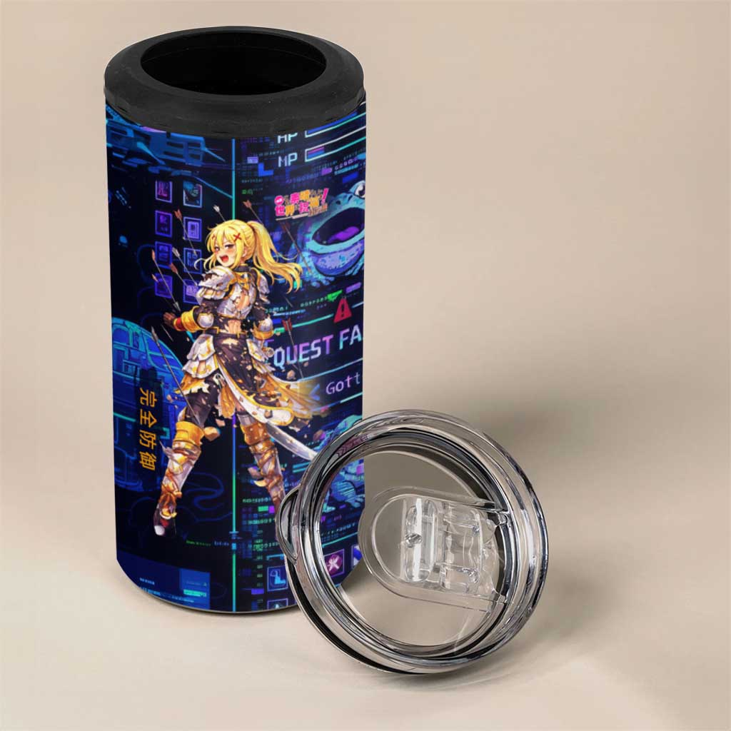 Darkness Lalatina 4 in 1 Can Cooler Tumbler Retro Anime RPG Interface Style