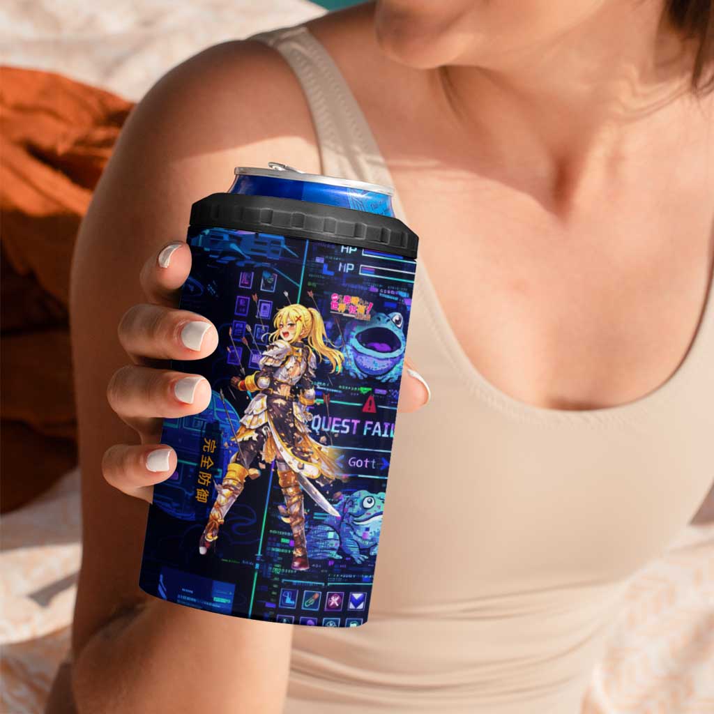 Darkness Lalatina 4 in 1 Can Cooler Tumbler Retro Anime RPG Interface Style