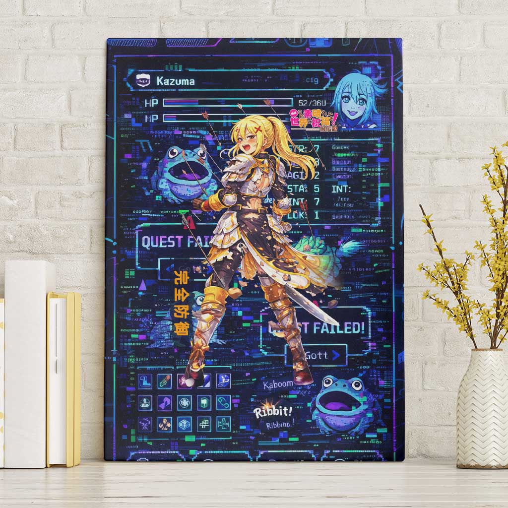 Darkness Lalatina Canvas Wall Art Retro Anime RPG Interface Style