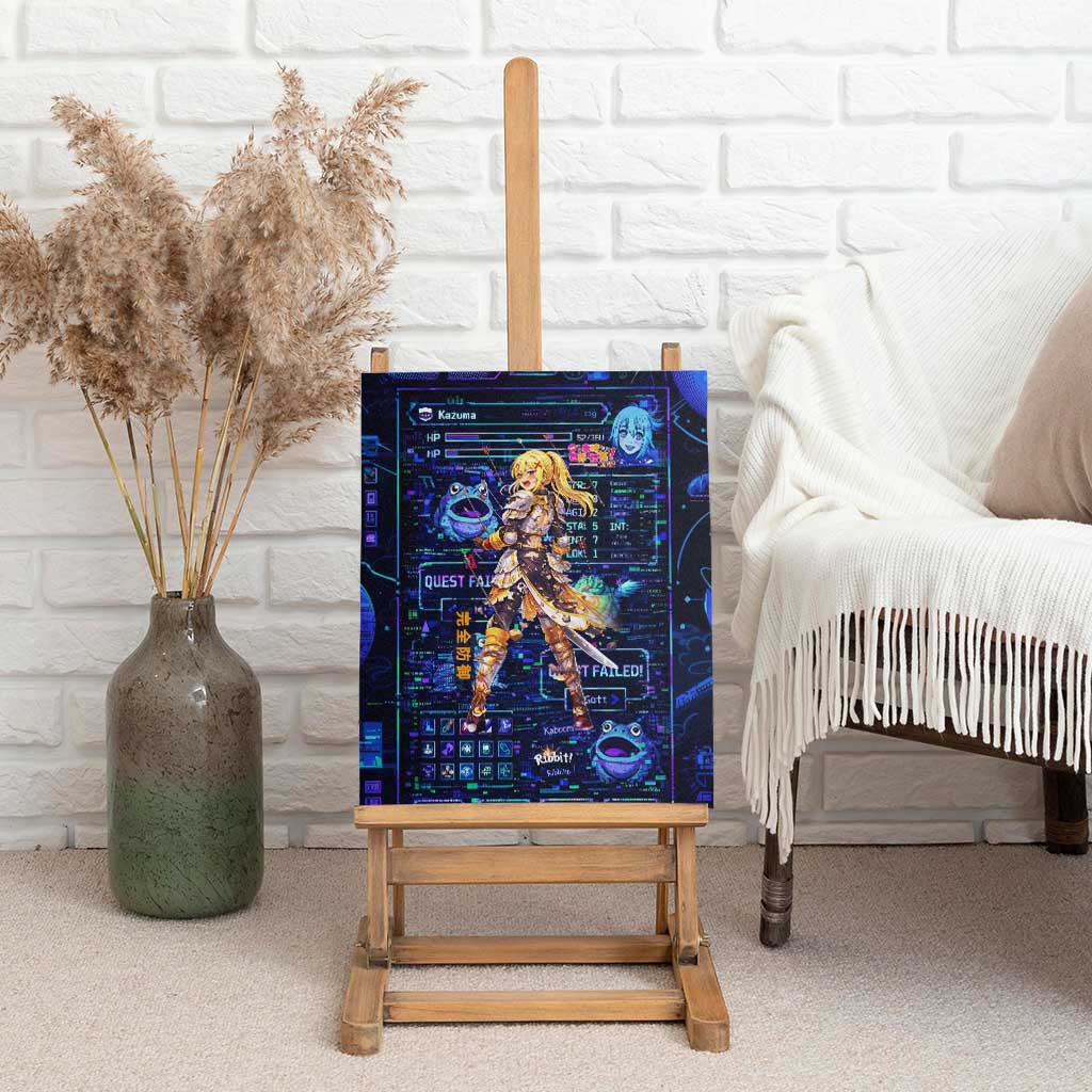 Darkness Lalatina Canvas Wall Art Retro Anime RPG Interface Style