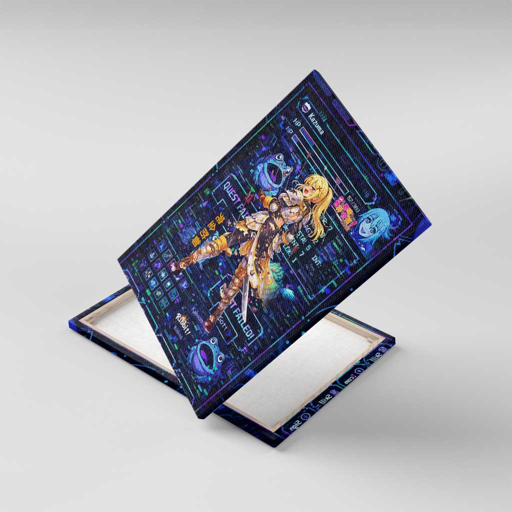 Darkness Lalatina Canvas Wall Art Retro Anime RPG Interface Style