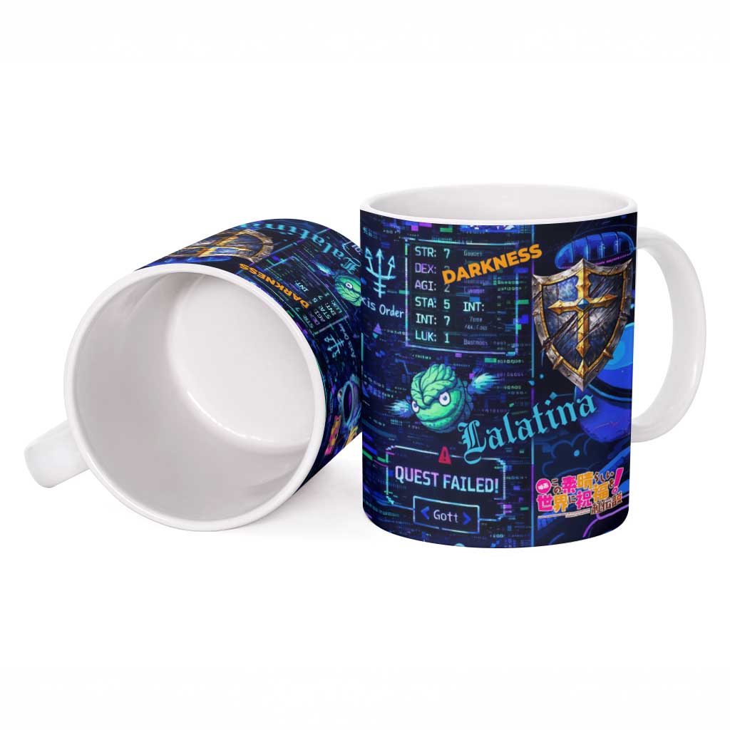 Darkness Lalatina Ceramic Mug Retro Anime RPG Interface Style