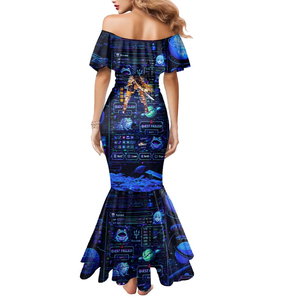 Darkness Lalatina Family Matching Mermaid Dress and Hawaiian Shirt Retro Anime RPG Interface Style