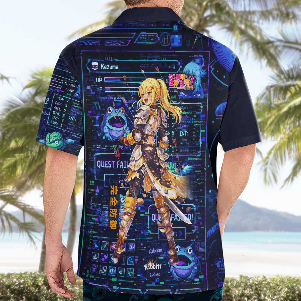 Darkness Lalatina Hawaiian Shirt Retro Anime RPG Interface Style