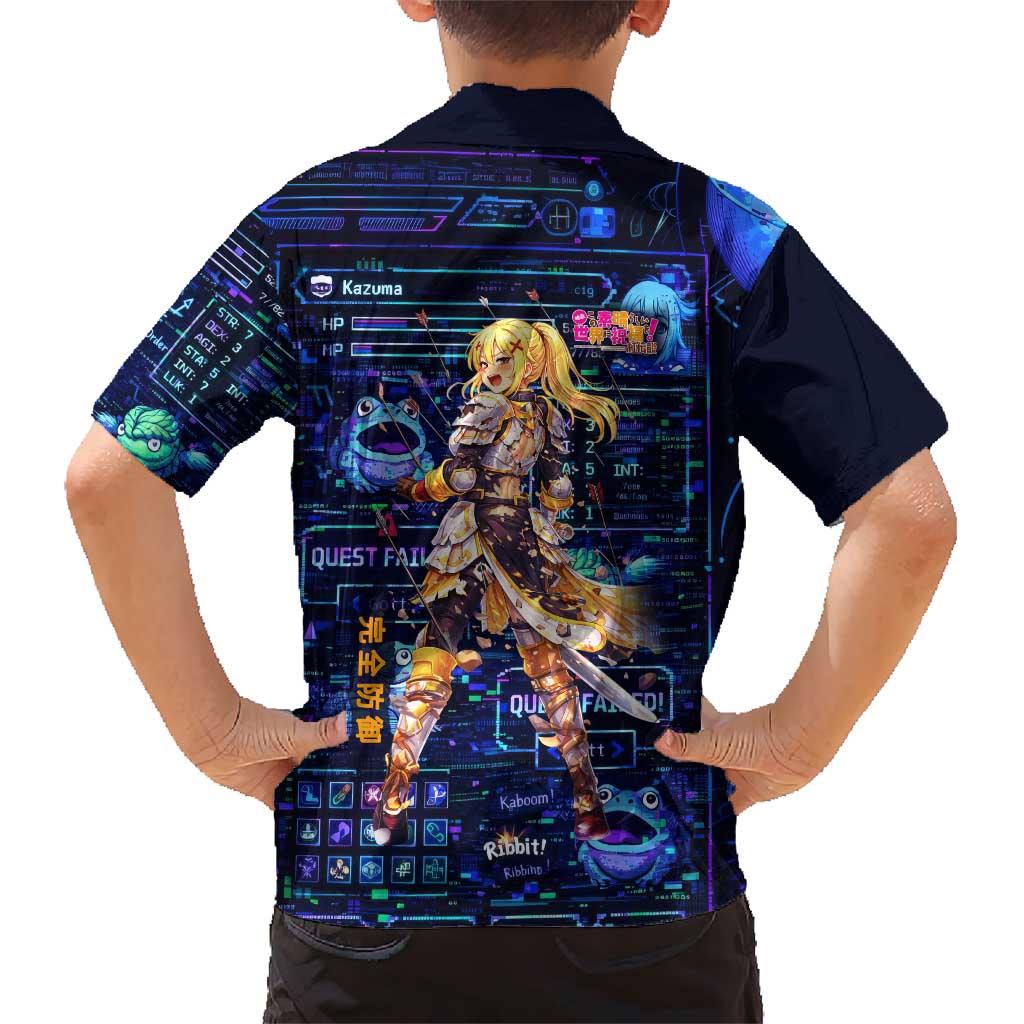 Darkness Lalatina Hawaiian Shirt Retro Anime RPG Interface Style