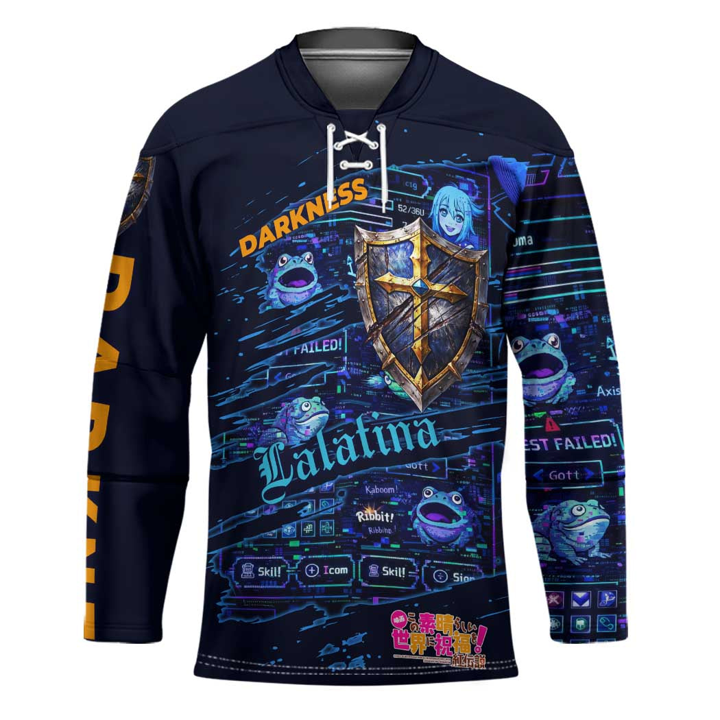 Darkness Lalatina Hockey Jersey Retro Anime RPG Interface Style