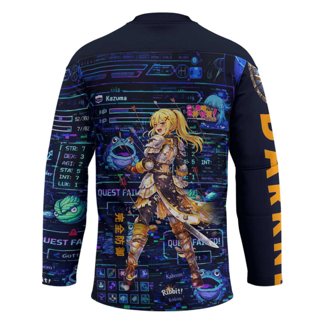 Darkness Lalatina Hockey Jersey Retro Anime RPG Interface Style