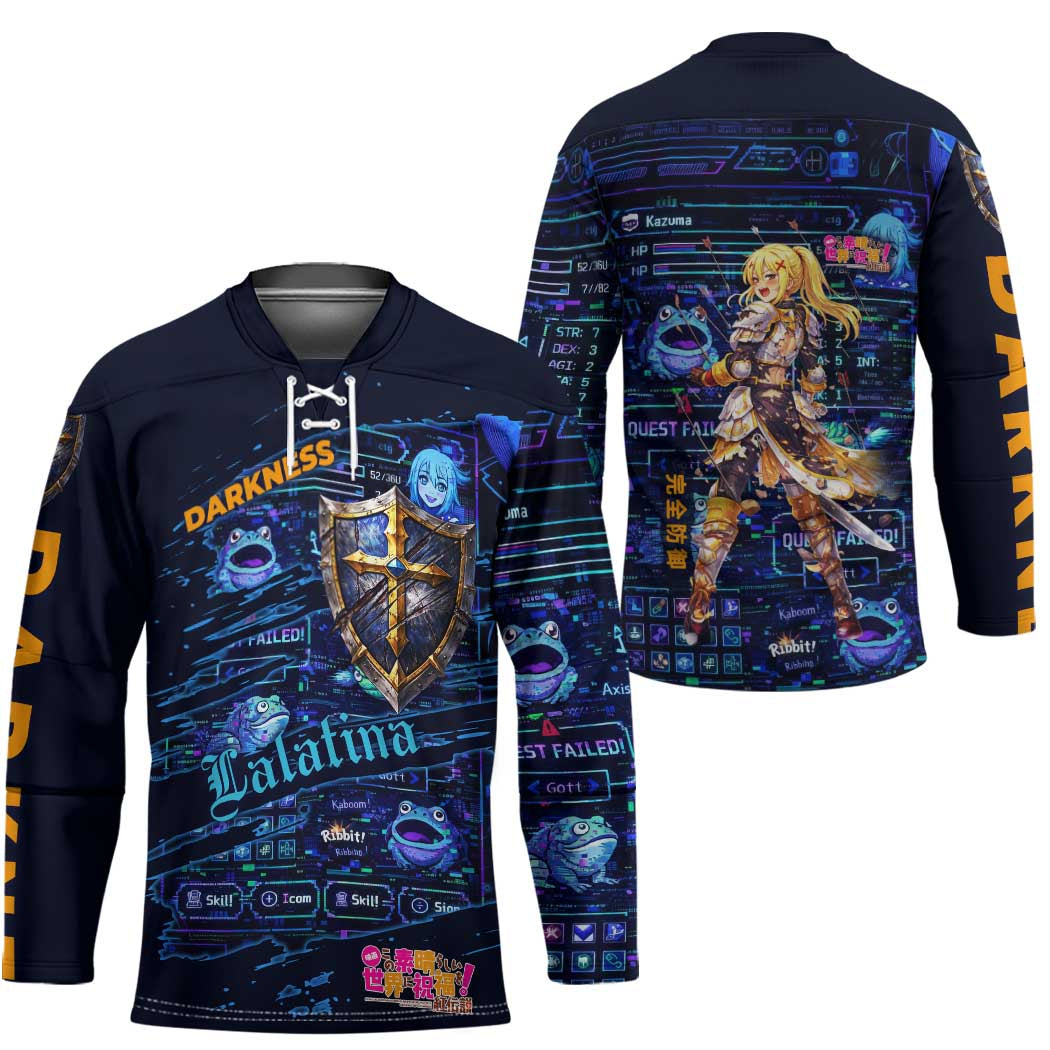 Darkness Lalatina Hockey Jersey Retro Anime RPG Interface Style