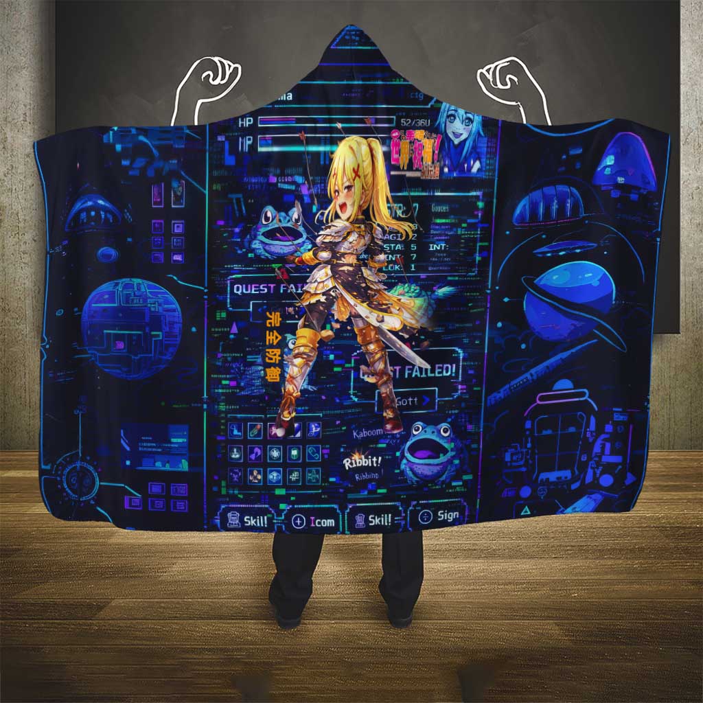 Darkness Lalatina Hooded Blanket Retro Anime RPG Interface Style