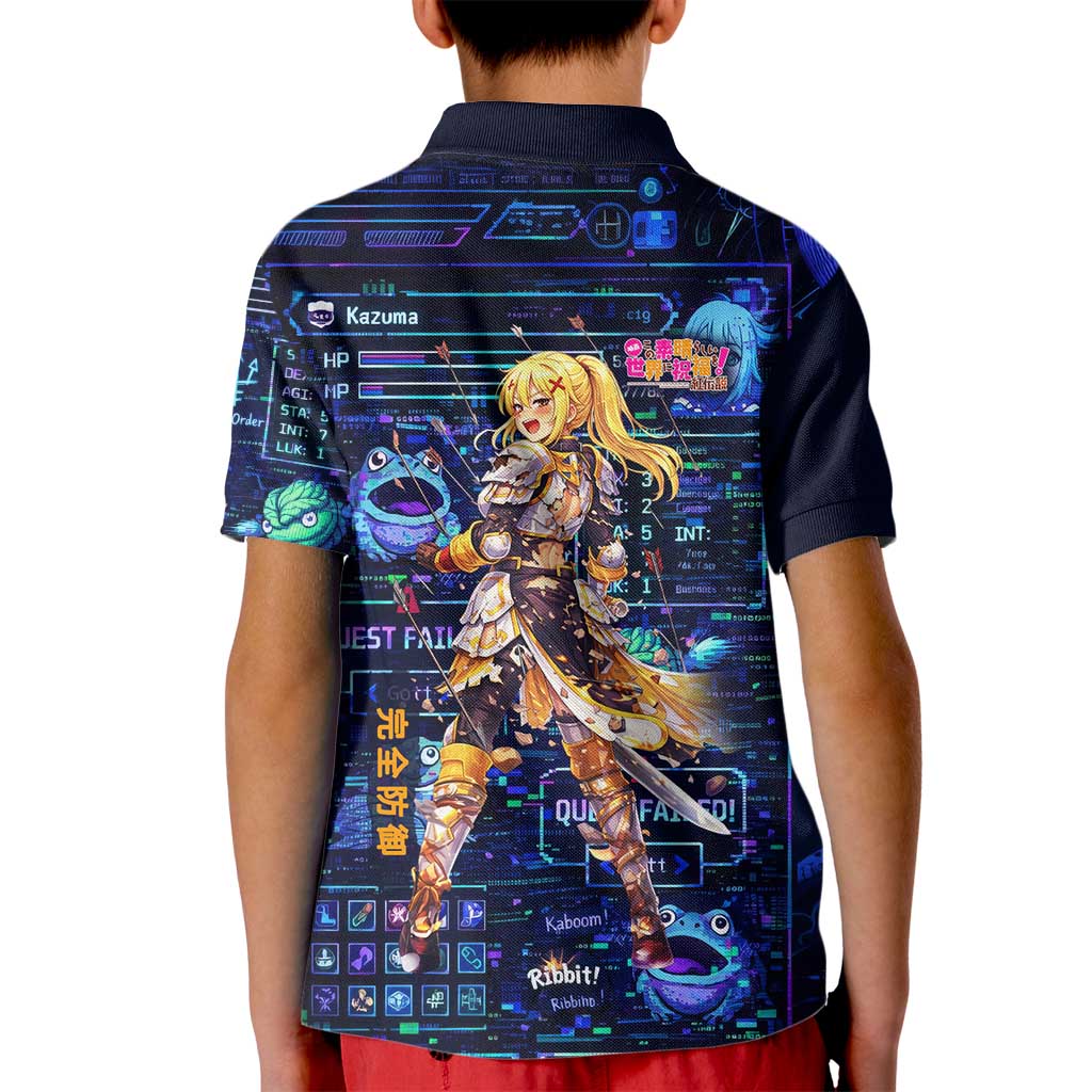 Darkness Lalatina Kid Polo Shirt Retro Anime RPG Interface Style