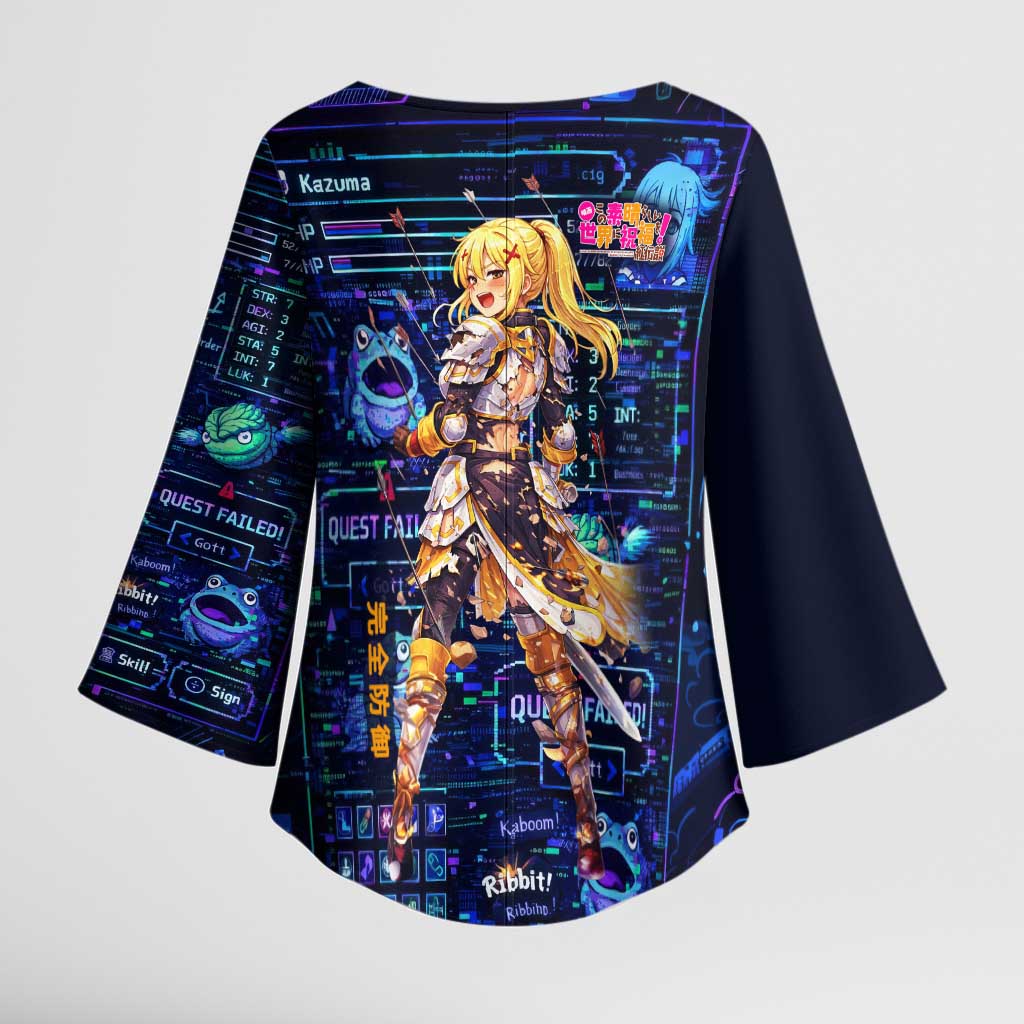 Darkness Lalatina Kimono Sleeve Blouse Retro Anime RPG Interface Style