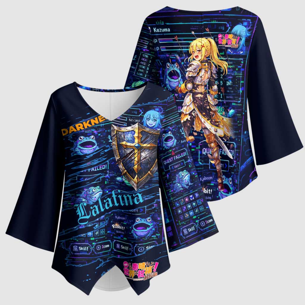 Darkness Lalatina Kimono Sleeve Blouse Retro Anime RPG Interface Style