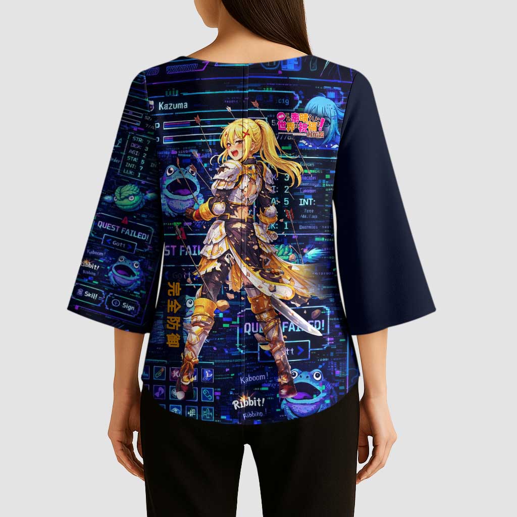 Darkness Lalatina Kimono Sleeve Blouse Retro Anime RPG Interface Style