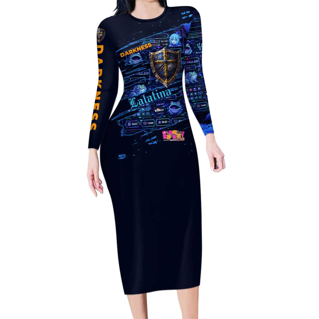 Darkness Lalatina Long Sleeve Bodycon Dress Retro Anime RPG Interface Style