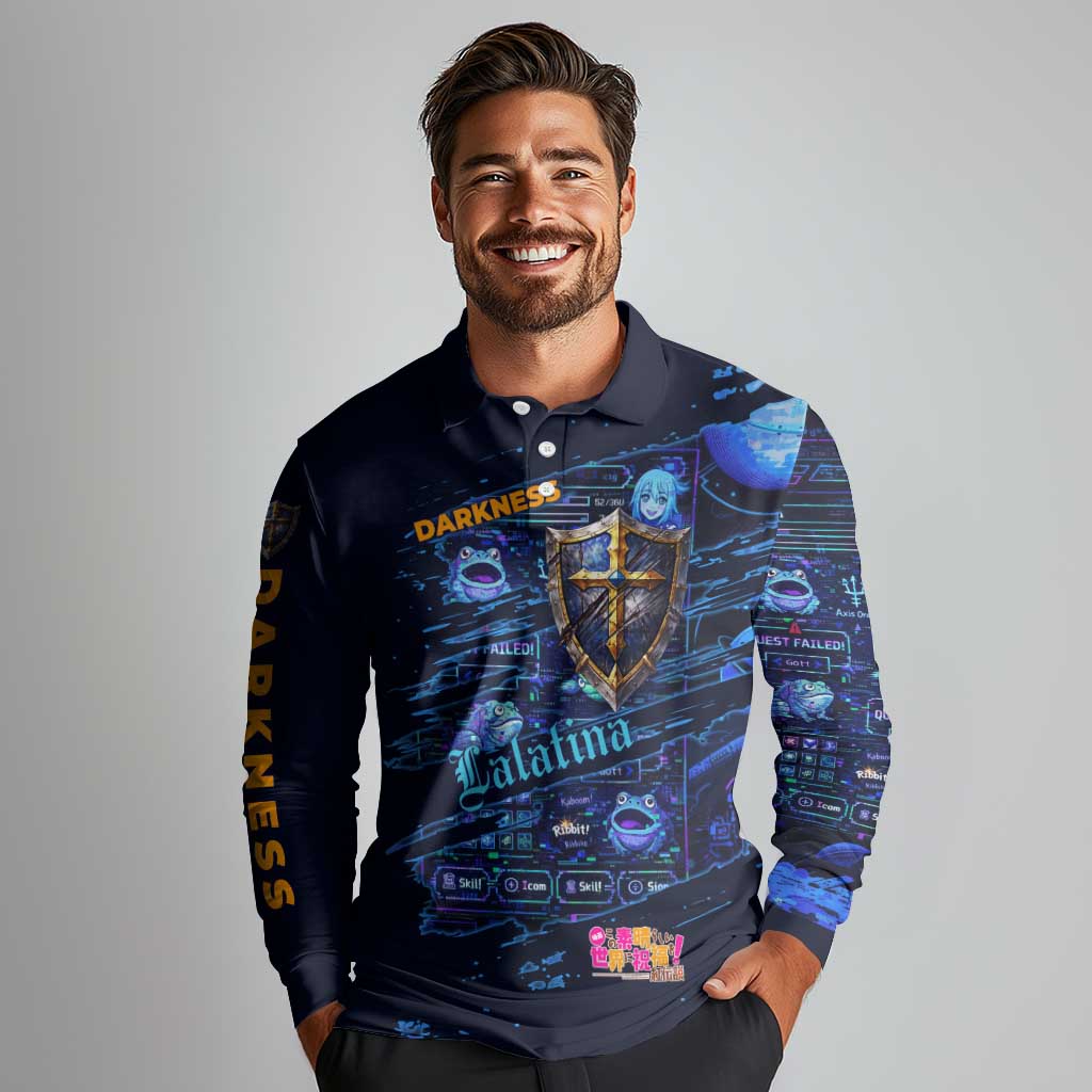 Darkness Lalatina Long Sleeve Polo Shirt Retro Anime RPG Interface Style
