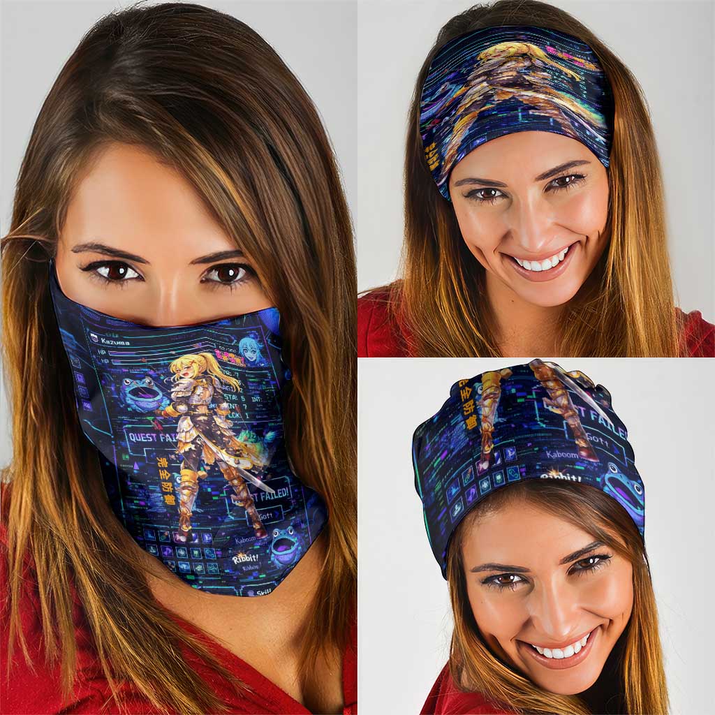 Darkness Lalatina Neck Gaiter Retro Anime RPG Interface Style