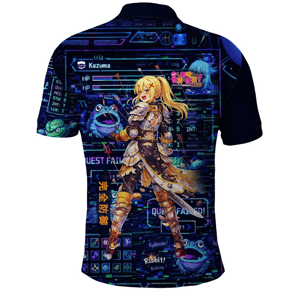 Darkness Lalatina Polo Shirt Retro Anime RPG Interface Style