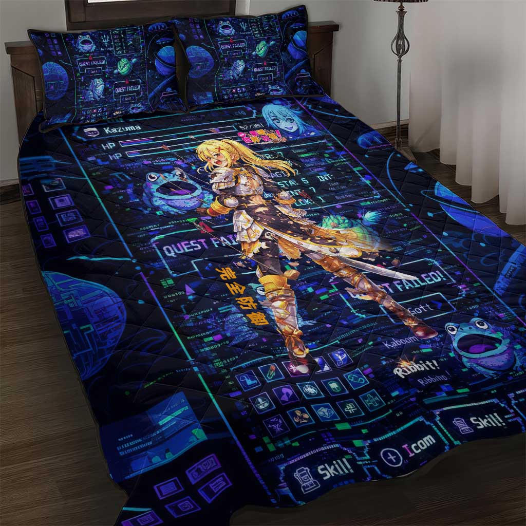 Darkness Lalatina Quilt Bed Set Retro Anime RPG Interface Style