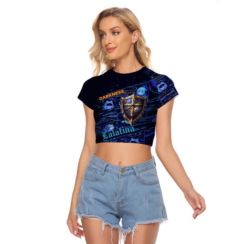 Darkness Lalatina Raglan Cropped T Shirt Retro Anime RPG Interface Style