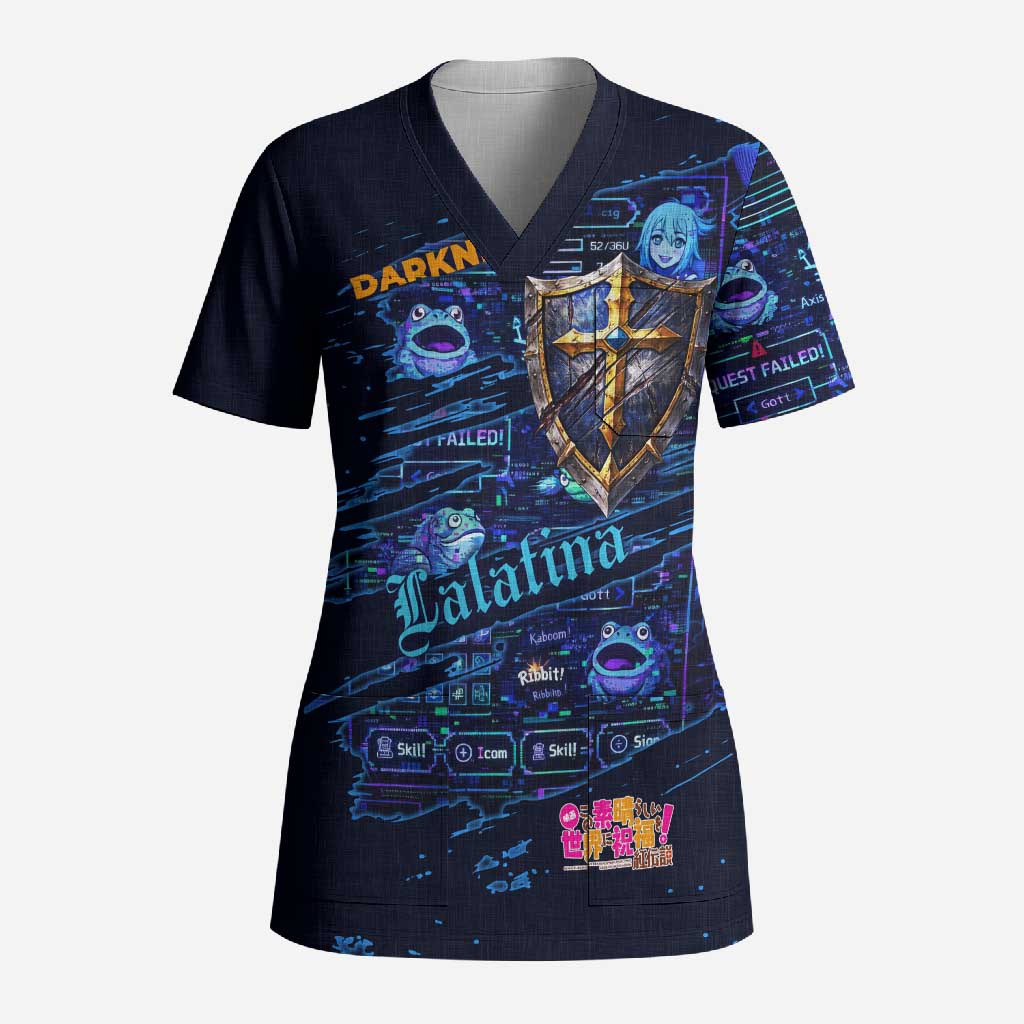 Darkness Lalatina Scrub Top Retro Anime RPG Interface Style