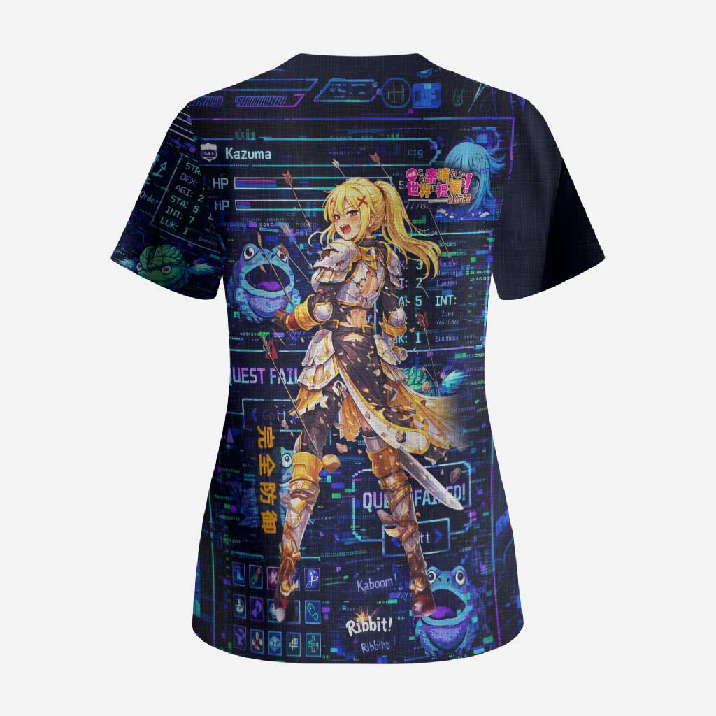 Darkness Lalatina Scrub Top Retro Anime RPG Interface Style