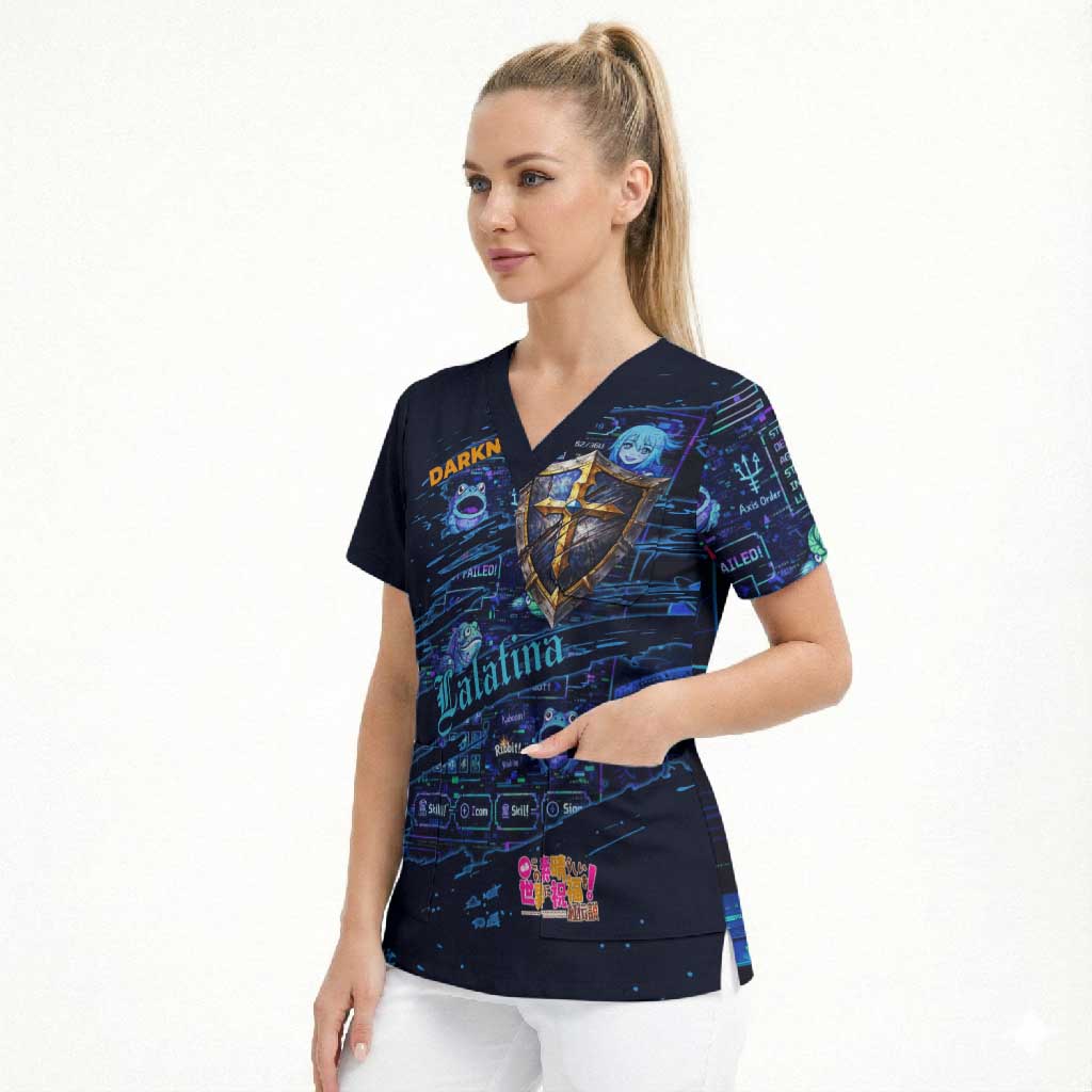 Darkness Lalatina Scrub Top Retro Anime RPG Interface Style