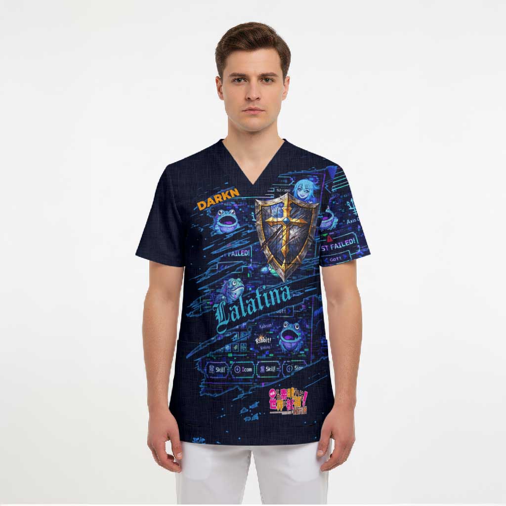 Darkness Lalatina Scrub Top Retro Anime RPG Interface Style