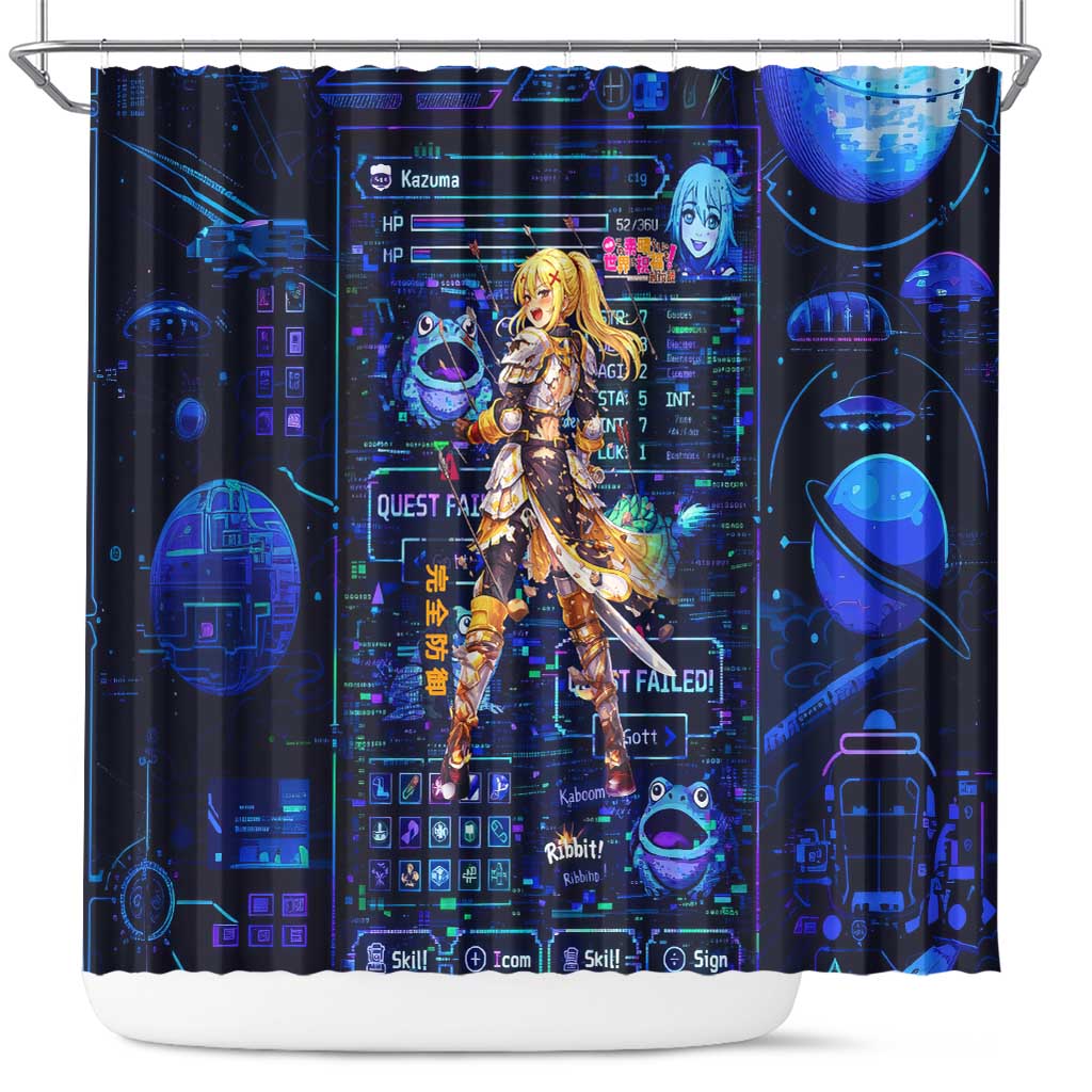 Darkness Lalatina Shower Curtain Retro Anime RPG Interface Style