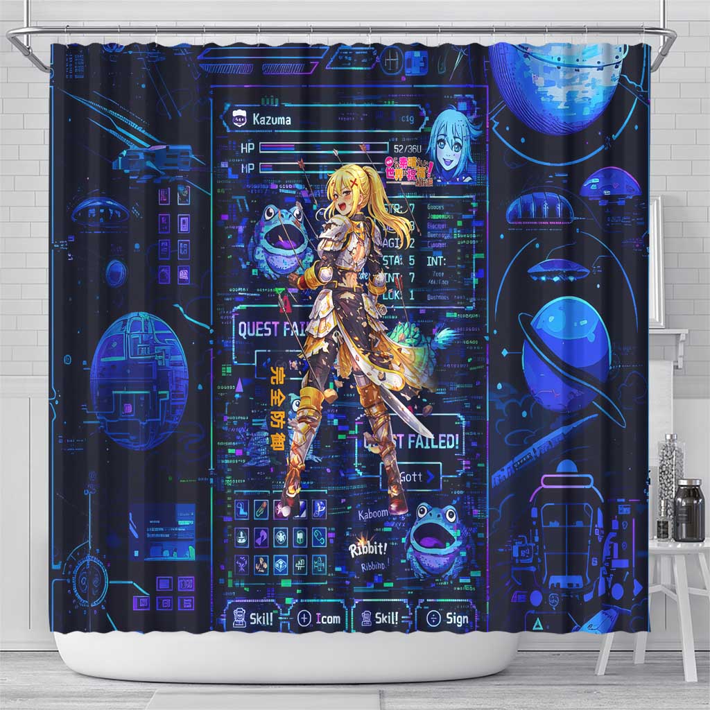Darkness Lalatina Shower Curtain Retro Anime RPG Interface Style